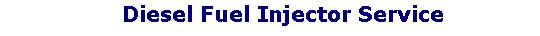 Diesel Fuel Injector, Diesel Fuel Injector Pump, Diesel Fuel Injector service